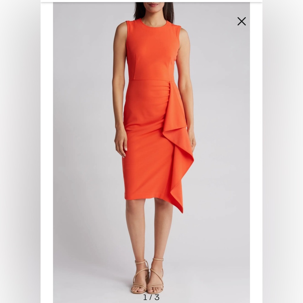 NWT Calvin Klein Ruffle Sheath Dress
